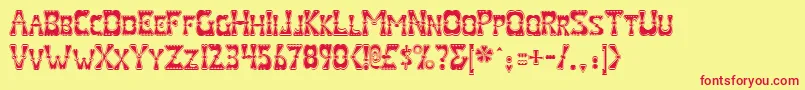 ValentineRegular Font – Red Fonts on Yellow Background