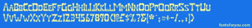 ValentineRegular Font – Yellow Fonts on Blue Background