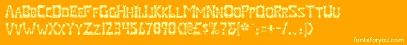 ValentineRegular Font – Yellow Fonts on Orange Background