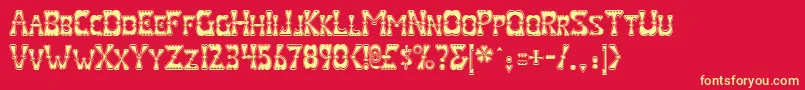 ValentineRegular Font – Yellow Fonts on Red Background