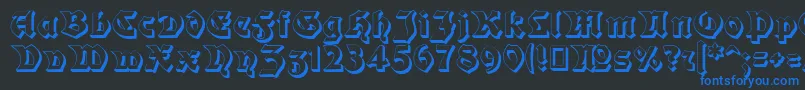 Moderne3DSchwabacher Font – Blue Fonts on Black Background