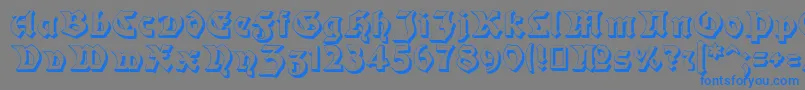 Moderne3DSchwabacher-Schriftart – Blaue Schriften auf grauem Hintergrund