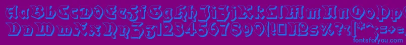 Moderne3DSchwabacher Font – Blue Fonts on Purple Background