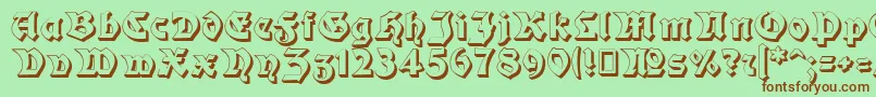 Moderne3DSchwabacher Font – Brown Fonts on Green Background