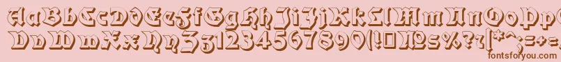 Moderne3DSchwabacher Font – Brown Fonts on Pink Background