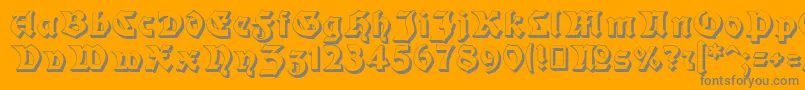 Moderne3DSchwabacher Font – Gray Fonts on Orange Background