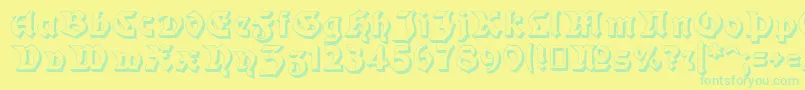 Moderne3DSchwabacher Font – Green Fonts on Yellow Background