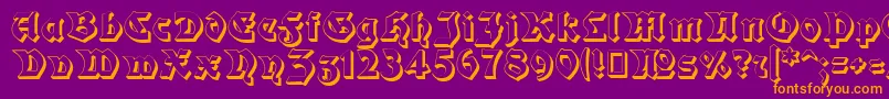 Moderne3DSchwabacher Font – Orange Fonts on Purple Background