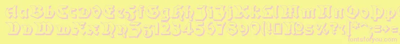 Moderne3DSchwabacher Font – Pink Fonts on Yellow Background