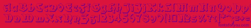 Moderne3DSchwabacher Font – Purple Fonts on Red Background