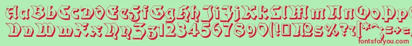 Moderne3DSchwabacher Font – Red Fonts on Green Background