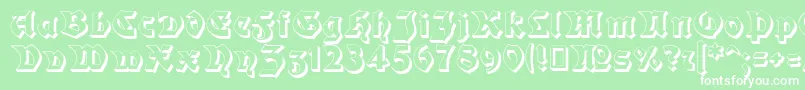 Moderne3DSchwabacher Font – White Fonts on Green Background