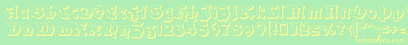 Moderne3DSchwabacher Font – Yellow Fonts on Green Background