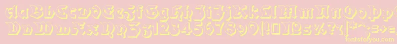 Moderne3DSchwabacher Font – Yellow Fonts on Pink Background