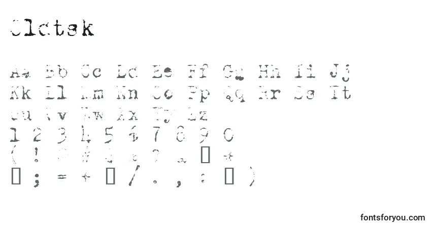 Schriftart Oldtsk – Alphabet, Zahlen, spezielle Symbole