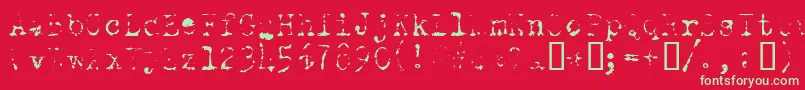 Oldtsk Font – Green Fonts on Red Background