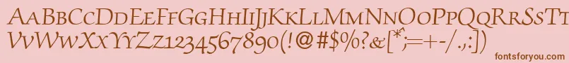 ZabriskiescriptsmcRegular Font – Brown Fonts on Pink Background