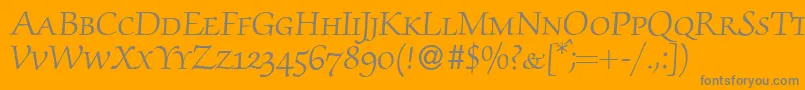 ZabriskiescriptsmcRegular Font – Gray Fonts on Orange Background