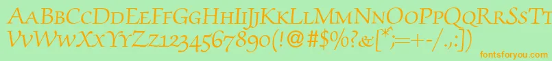 ZabriskiescriptsmcRegular Font – Orange Fonts on Green Background