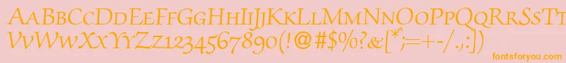 ZabriskiescriptsmcRegular Font – Orange Fonts on Pink Background