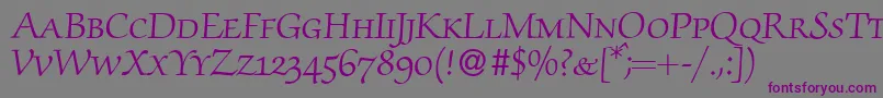 ZabriskiescriptsmcRegular Font – Purple Fonts on Gray Background