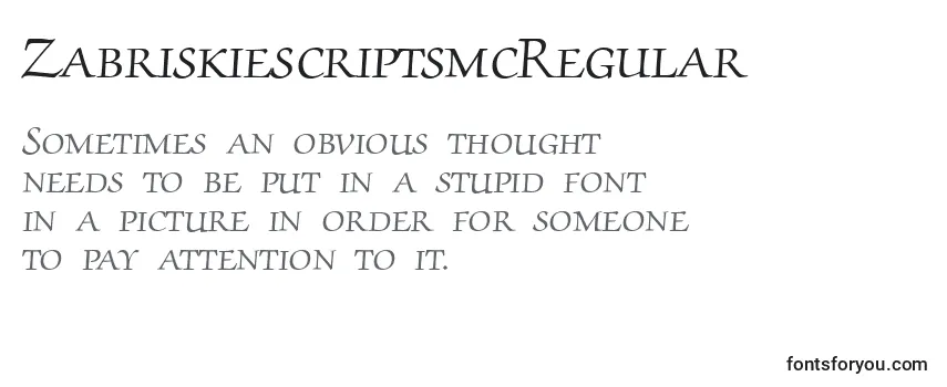 ZabriskiescriptsmcRegular Font