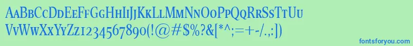 EsperantoCondSmallcaps Font – Blue Fonts on Green Background