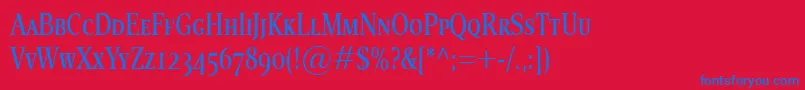 EsperantoCondSmallcaps Font – Blue Fonts on Red Background