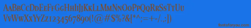 EsperantoCondSmallcaps Font – Brown Fonts on Blue Background
