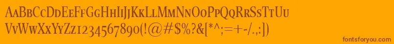 EsperantoCondSmallcaps Font – Brown Fonts on Orange Background