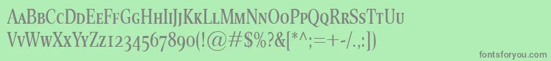 フォントEsperantoCondSmallcaps – 緑の背景に灰色の文字