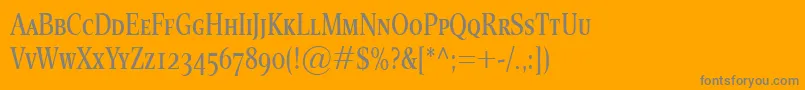 More about EsperantoCondSmallcaps Font EsperantoCondSmallcaps Font – Gray Fonts on Orange Background