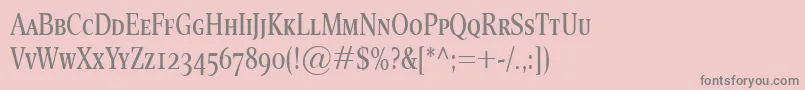Fonte EsperantoCondSmallcaps – fontes cinzas em um fundo rosa