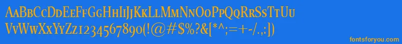 EsperantoCondSmallcaps Font – Orange Fonts on Blue Background