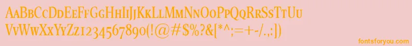EsperantoCondSmallcaps Font – Orange Fonts on Pink Background