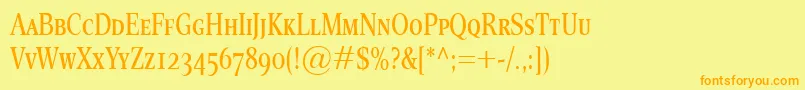 EsperantoCondSmallcaps Font – Orange Fonts on Yellow Background