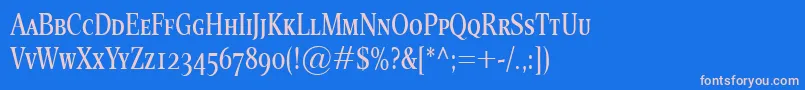 EsperantoCondSmallcaps Font – Pink Fonts on Blue Background