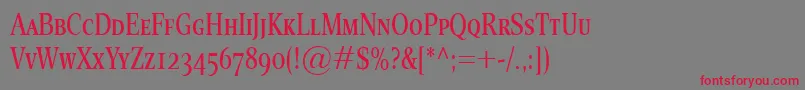 フォントEsperantoCondSmallcaps – 赤い文字の灰色の背景