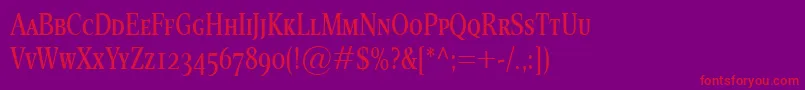 EsperantoCondSmallcaps Font – Red Fonts on Purple Background