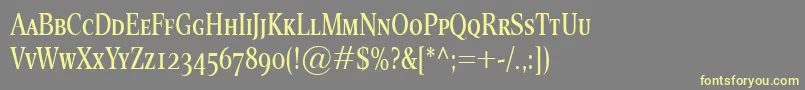 More about EsperantoCondSmallcaps Font EsperantoCondSmallcaps Font – Yellow Fonts on Gray Background