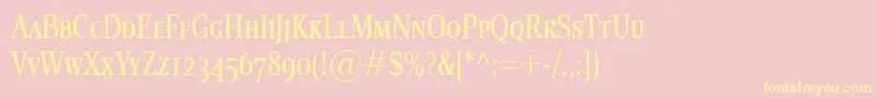 Шрифт EsperantoCondSmallcaps – жёлтые шрифты на розовом фоне