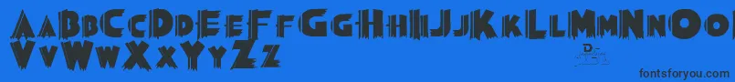 Grauman Font – Black Fonts on Blue Background