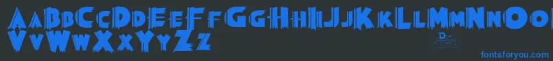Grauman Font – Blue Fonts on Black Background