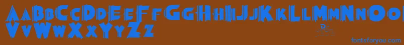 Grauman Font – Blue Fonts on Brown Background