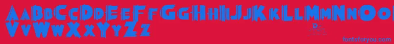 Grauman Font – Blue Fonts on Red Background