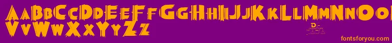 Grauman Font – Orange Fonts on Purple Background