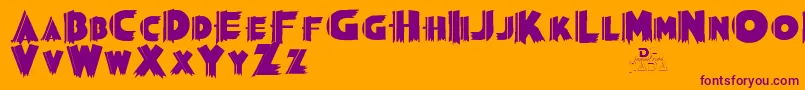 Grauman Font – Purple Fonts on Orange Background