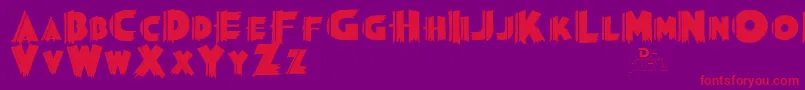 Grauman Font – Red Fonts on Purple Background