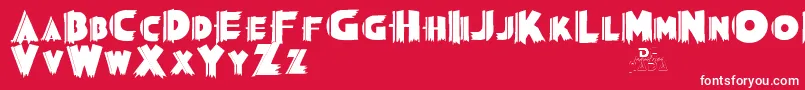 Grauman Font – White Fonts on Red Background