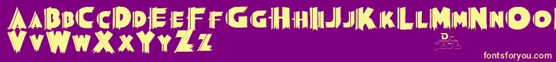 Grauman Font – Yellow Fonts on Purple Background